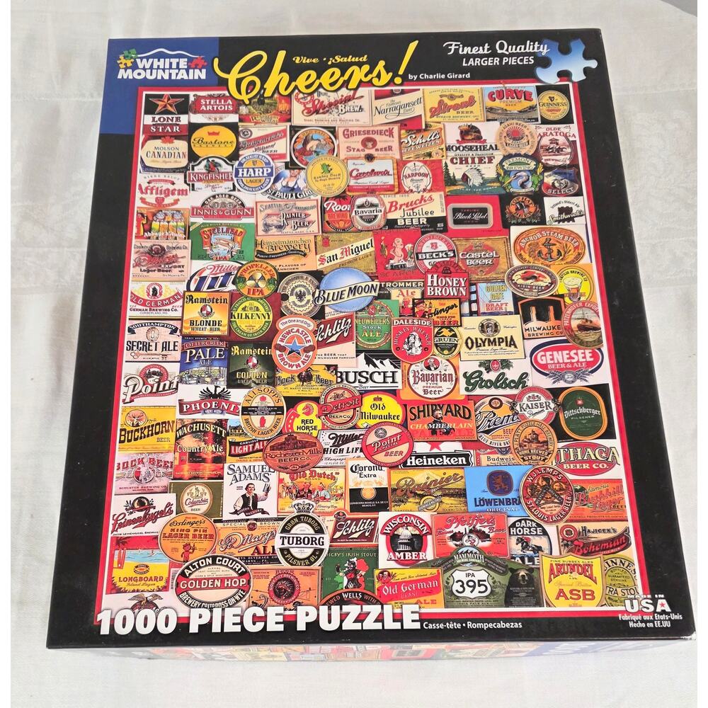 White Mountain 1,000 Piece Puzzle "Cheers" 24"x30" Completed All Pieces There